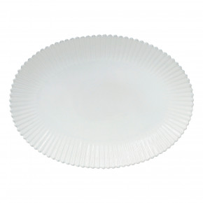Pearl White Oval Platter 20'' X 14.5'' H2.25''