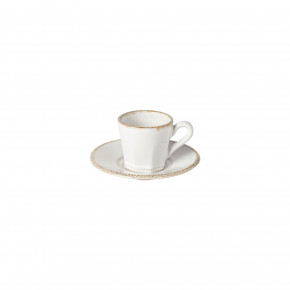 Luzia Cloud White Coffee Cup And Saucer 3.5'' x 2.5'' H2.25'' | 5 Oz. D5''