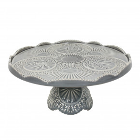 Cristal Grey Footed Plate D12.25'' H5.5''