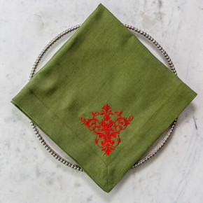 Victorian Evergreen (Red) Large Napkin