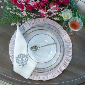 Round Ruffle, Velvet Dusty Pink 18" D Placemat