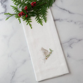 Dove of Peace, White 17" x 29" Linen Hand Towel