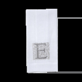 Monogram E Hand Towel White (Taupe)