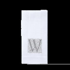 Monogram W Hand Towel White (Taupe)