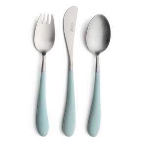 Alice 3-pc Children's Flatware Set (Knife, Fork, Spoon) - Turquoise Matte