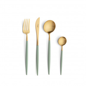 Mio Black Handle/Gold Matte 24 pc Set (6x Dinner Knives, Dinner Forks, Table Spoons, Coffee/Tea Spoons)