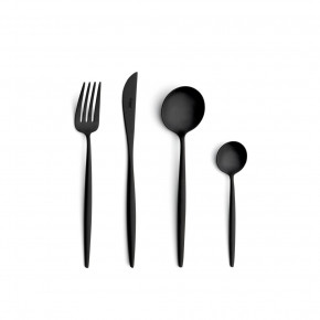 Moon Black Matte 24 pc Set (6x Dinner Knives, Dinner Forks, Table Spoons, Coffee/Tea Spoons)