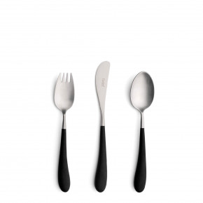 Alice 3-pc Children's Flatware Set (Knife, Fork, Spoon) - Black Matte