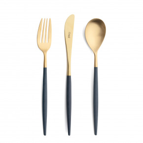 Mio Blue Handle/Gold Matte Flatware