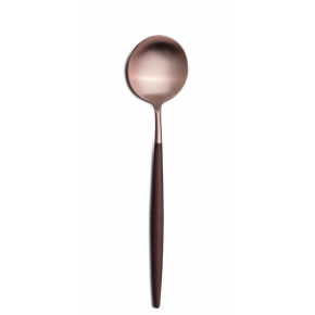 Goa Brown Handle/Rose Gold Matte Table Spoon 8.3 in (21 cm)
