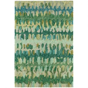 Paint Chip Moss Micro Hooked Wool Rugs