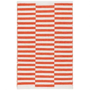 Sailing Stripe Tangerine Handwoven Indoor/Outdoor Rugs