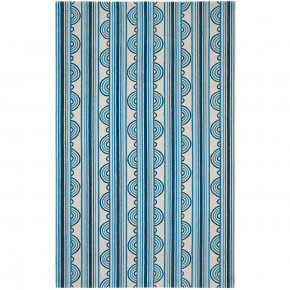 Button Blue Hand Micro Hooked Wool Rugs