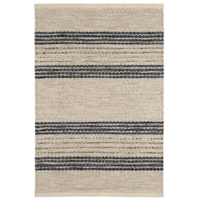 Cielo Stripe Navy Handwoven Cotton Rug