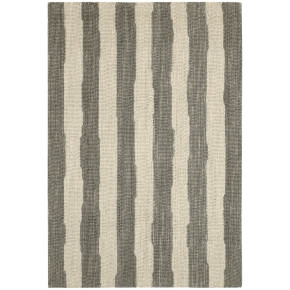 Silas Stripe Grey Hand Micro Hooked Wool Rug