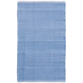 Dash & Albert Herringbone Light Blue/Ivory Indoor/Outdoor Rug 2' x 3