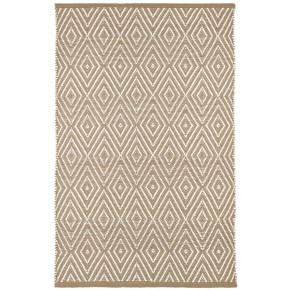 Diamond Khaki/White Handwoven Indoor/Outdoor Rug 8' x 10'