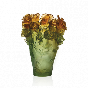 Rose Passion Green & Orange Vase (Special Order)