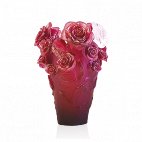 Rose Passion Red Vase & White Flower (Special Order)