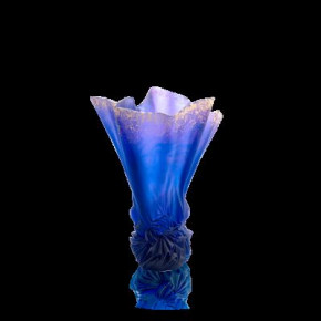Croisière Large Midnight Blue Gilded Draped Vase (Special Order)