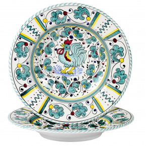 Orvieto Green Rooster Rim Pasta Soup Plate 10 in Rd