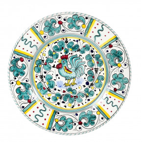 Orvieto Green Rooster Salad Plate 8 in Rd