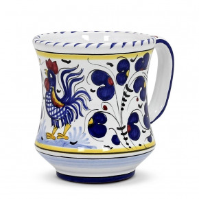 Orvieto Blue Rooster Concave Mug 4.25 in high; 12 oz