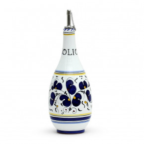 Orvieto Blue Rooster Olive Oil Bottle Dispenser With Metal Capped Pourer Bottle: 4 in Rd x 10 high; 24 oz