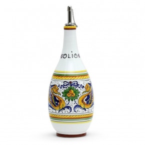 Raffaellesco Olive Oil Bottle Dispenser With Metal Capped Pourer Bottle: 4 in Rd x 10 high; 24 oz