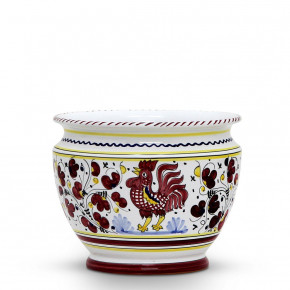 Orvieto Red Rooster Luxury Cachepot Planter Small 10 in Rd x 8 high