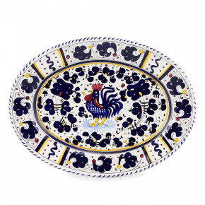 Orvieto Blue Rooster Serving Oval Platter 17x13
