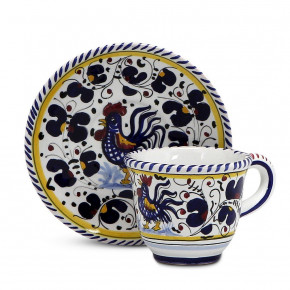 Orvieto Blue Rooster Espresso Cup & Saucer 2 in Rd x 2 high (2 Oz.)