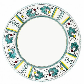 Orvieto Green Rooster Dinner Plate (White Center) 11 in Rd