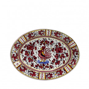Orvieto Red Rooster Oval Plate 12x9