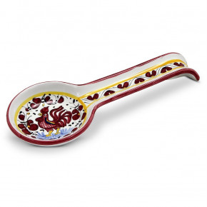 Orvieto Red Rooster Spoon Rest 4 in Rd x 11 Long