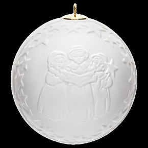 Tree Ornament Bisque Ball With Relief Motiv Singer Round 7 Cm