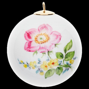 Tree Ornament Vintage Flower Christmas Bauble With Dog Rose Round 5 Cm