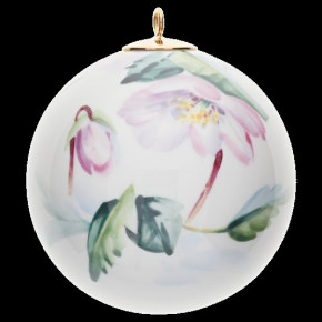 Tree Ornament Woodland Flora With Insects Christmas Bauble With Black Hellebore Round 5 Cm