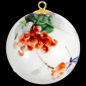 Tree Ornament Woodland Flora With Insects Christmas Bauble With Viburnum Fruits Round 5 Cm