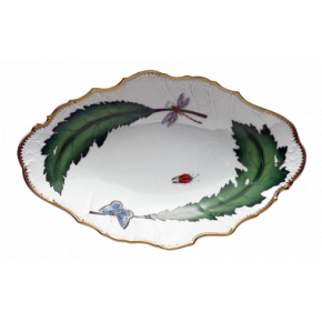 Green Leaf Oval Vegetable Dish 13.25 in Long