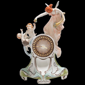 Limited Masterworks 2019 Art Nouveau Clock With Helianthemum H 42 Cm