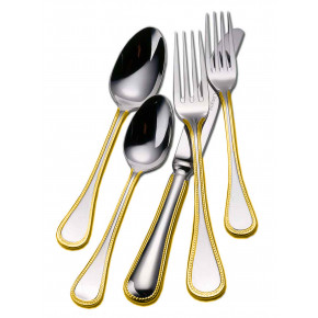 Le Perle Gold 5 Pc Setting (Table Knife, Table Fork,  Medium Teaspoon, Dessert Fork, Dessert Spoon)
