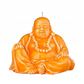 Buddha Candle Orange H 10" (Special Order)