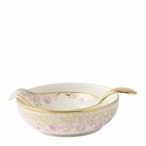 Royal Peony Pink Tea Strainer & Drip Bowl