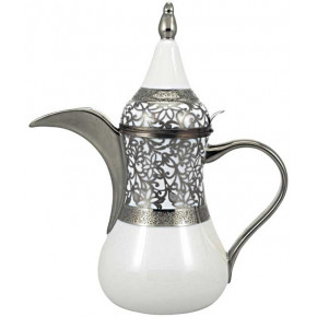 Tolede Platinum/White Arabic Coffee Pot 8.3x8.3 x 9.5 in.