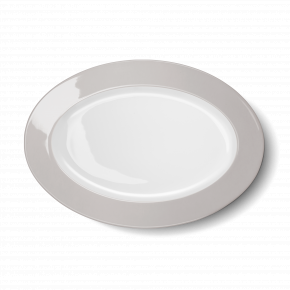 Solid Color Oval Platter 33 Cm Pearl