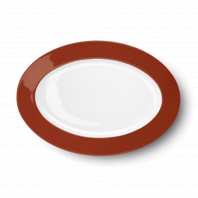 Solid Color Oval Platter 33 Cm Paprika