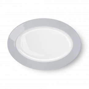 Solid Color Oval Platter 33 Cm Light Grey