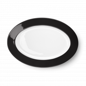 Solid Color Oval Platter 33 Cm Black