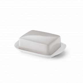 Solid Color Flat Of Butter Dish Pearl